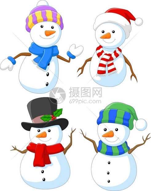 卡通快乐的雪人收集卡通图片