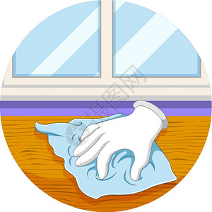 男生女生打扫手用抹布把地板擦干净设计图片
