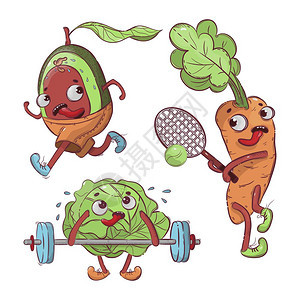 运动蔬菜漫画图片