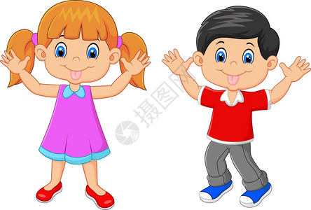 北杜伊斯堡小孩在白背景上手挥孤立在白背景上插画