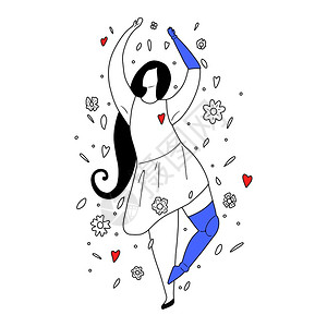 跳舞的美女插画_跳舞的美女卡通_跳舞的美女插图_手绘_板绘_摄图网