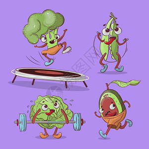 运动员蔬菜漫画图片