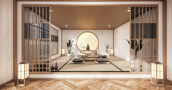 内侧有圆环的木制设计构思包括Japn室和Ttmi垫子图片