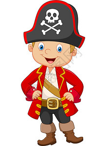卡通小男孩海盗船长图片