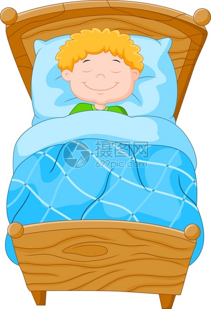 睡着的卡通男孩