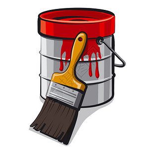 工作压力红油漆桶插画