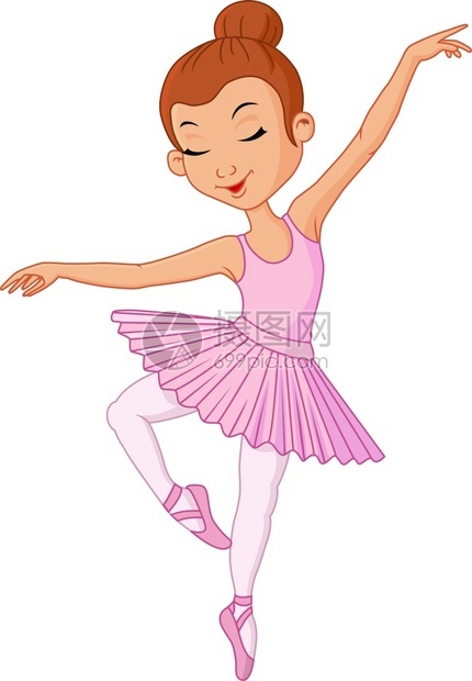 卡通年轻女孩芭蕾舞图片