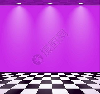 80s风格的蒸气波室有紫墙图片