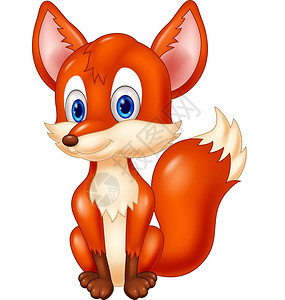 展示可爱狐动物特点的卡通矢量插图图片