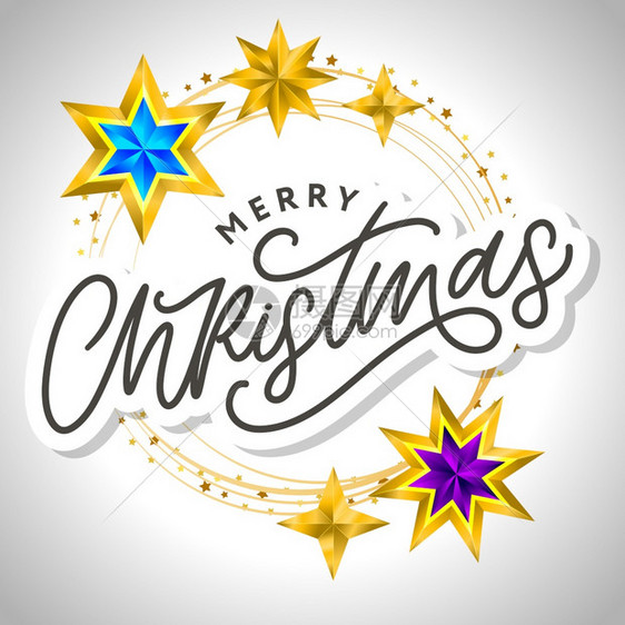 手画字母的圣诞卡和深底星可爱假日框架可爱的假日金框背景图片