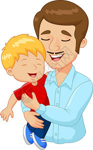 父亲抱着儿子的卡通喜悦家父图片