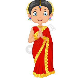 穿传统服装的印度女孩图片