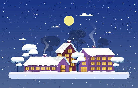 冬季城市房屋景观图图片