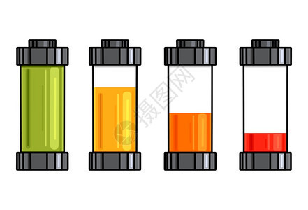 各类透明电池充量移动话界面的矢量大纲元素站点的和您设计一套透明电池充量类型的卡通轮廓元素矢量大纲元素图片