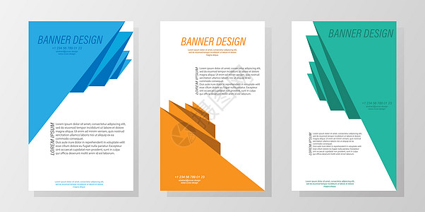 横幅海报或传单的抽象设计模板平矢量样式图片