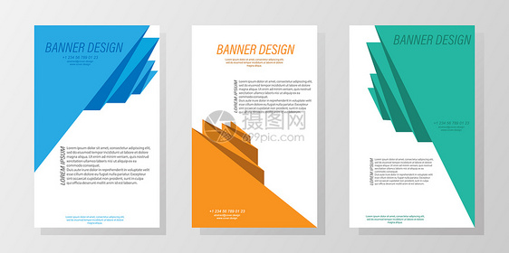 横幅海报或传单的抽象设计模板平矢量样式图片