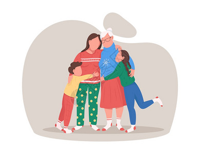 一家人拥抱在一起图片素材