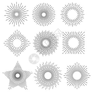 收集太阳光框矢量设计元素图片