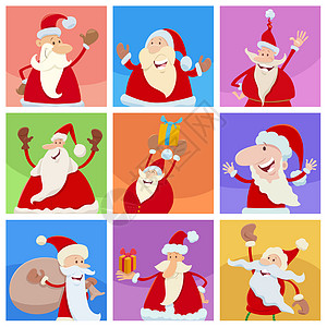 卡通可爱的圣诞老人背景图片