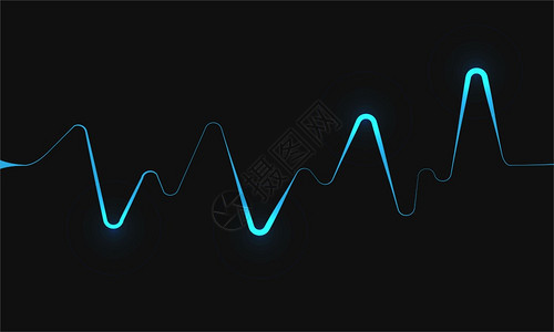 灰色技术矢量图示上的蓝线波无电图片