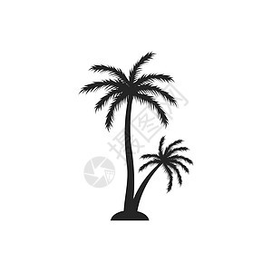 黑色棕榈树剪影图形设计图片