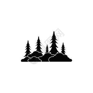 黑白剪影森林图形设计图片素材