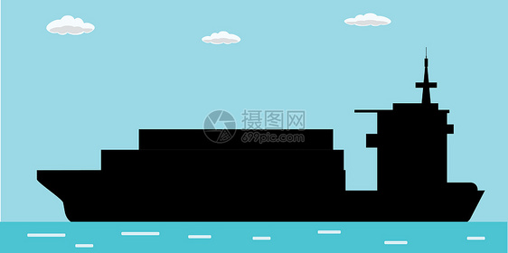 海运集装箱船舶运输航气压矢量说明图片