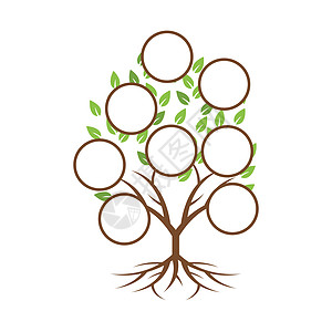 家庭树样板模设计矢量图片素材