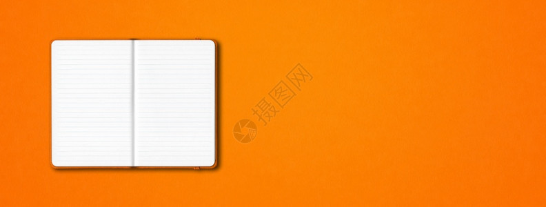橙色开线笔记本模型在多彩背景上隔离水平横幅橙色开线笔记本在多彩背景上隔离水平横幅图片