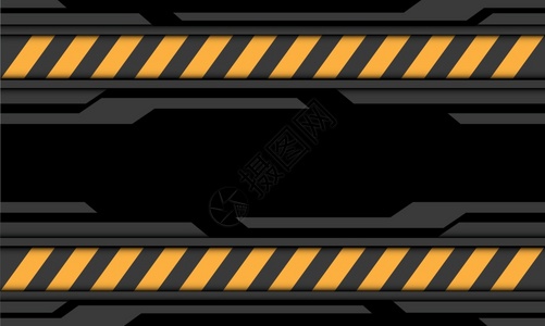 抽象的灰色网络黄线警告符号设计现代未来技术背景矢量插图图片