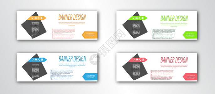抽象横幅模板可编辑的矢量说明平面设计图片