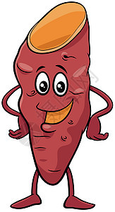 漫画插图有趣的甘薯蔬菜食品漫画人物图片