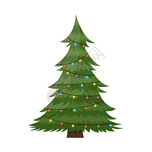 装饰的圣诞树矢量图图片