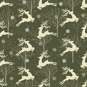 圣诞节无缝模式有驯鹿背景冬季无缝模式有驯鹿冬季无包装纸冬季问候网页背景圣诞节和新年贺卡图片