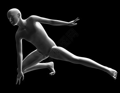 在瑜伽姿势上以数字形式显示灰色人类的3d插图像是在瑜伽姿势上锻炼的马尼肯图片