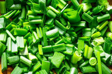 健康的食物新鲜绿洋葱最顶尖的视野图片