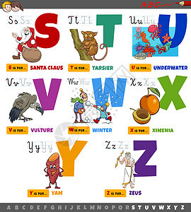 小学儿童阅读和写作英文字母表图片