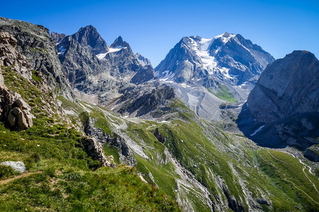 法国高山地冰川景观图片