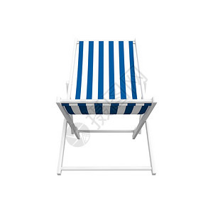 白色背景上孤立的沙滩椅带有剪切路径3D投影图片