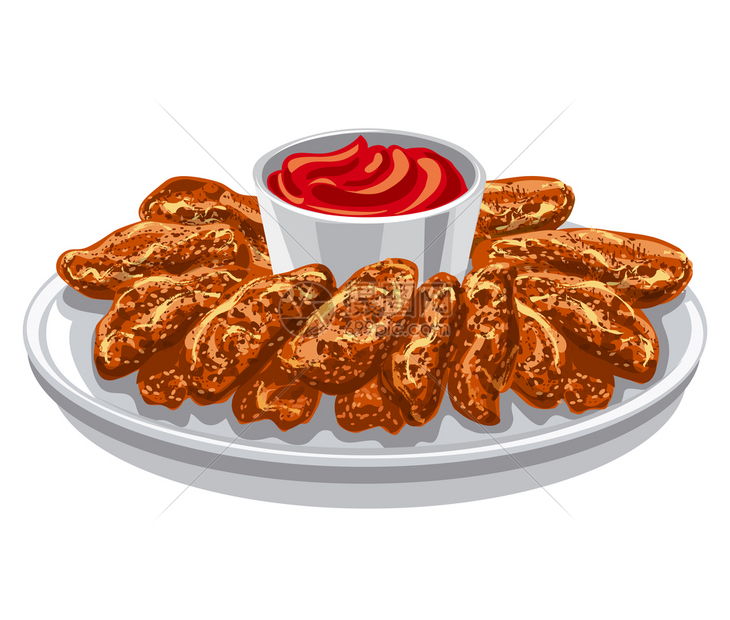 烧烤鸡翅插画图片下载-正版图片303791826-摄图网