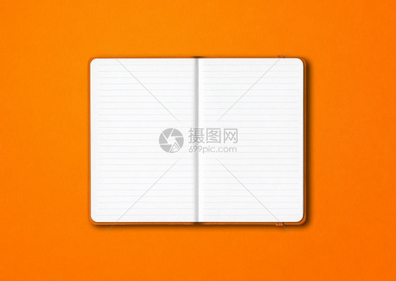 橙色打开的笔记本模型在多彩背景上隔离橙色打开的笔记本在多彩背景上隔离图片