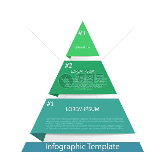三角图分为个部商业战略项目开发时间表或培训阶段平板设计图片