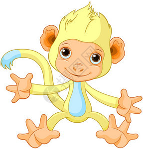 快乐的小猴子插图图片