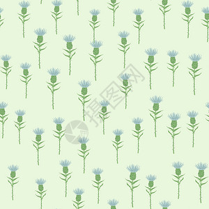 无缝随机图案蓝色和绿植物装饰品以壁纸纺织品包装纸物矢量图解为对象蓝色和绿的植物装饰品以浅色背景为对象以壁纸矢量图解为对象图片