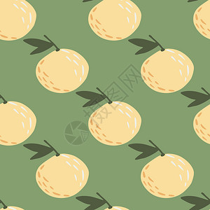 无缝模式的浅黄柑橘绿色背景图片