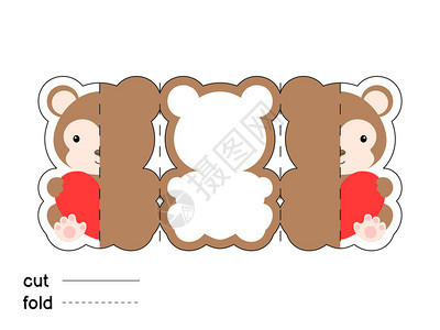 可爱的猴子折叠贺卡模板图片