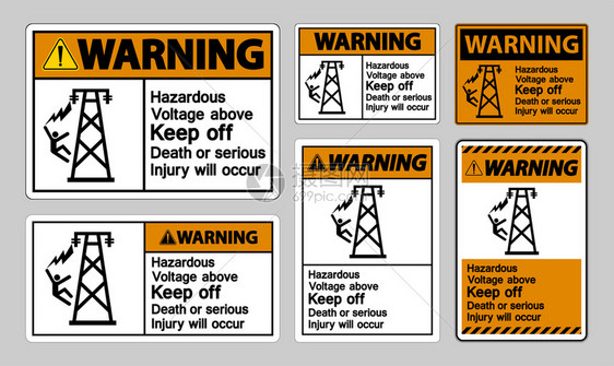 上面的危险电压防止或重伤将发生符号图片