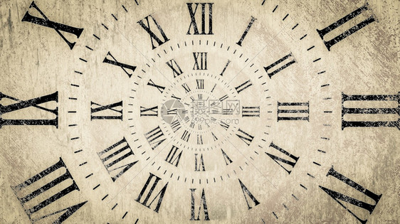 与无限时钟螺旋交错的浮化效应背景与时间和期限有关的概念抽象设计图片