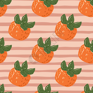 无缝的卡通模式包括简单的环西蒙粉色条纹背景的橙成熟水果对织物设计纺品印刷包装封面矢量图解的伟大带简单环西蒙的无缝卡通模式粉色条纹图片