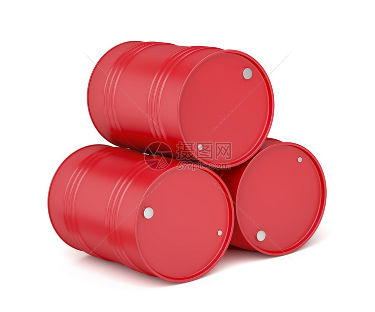 白色背景的三桶石油